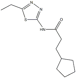 3-cyclopentyl-N-(5-ethyl-1,3,4-thiadiazol-2-yl)propanamide Struktur