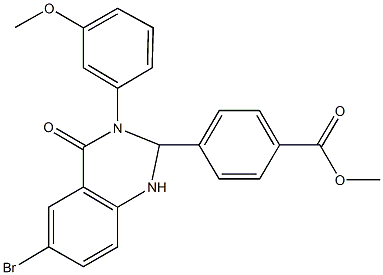 methyl 4-[6-bromo-3-(3-methoxyphenyl)-4-oxo-1,2,3,4-tetrahydro-2-quinazolinyl]benzoate Struktur