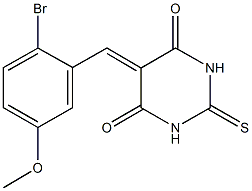 5-(2-bromo-5-methoxybenzylidene)-2-thioxodihydro-4,6(1H,5H)-pyrimidinedione Struktur