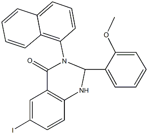 6-iodo-2-(2-methoxyphenyl)-3-(1-naphthyl)-2,3-dihydro-4(1H)-quinazolinone Struktur