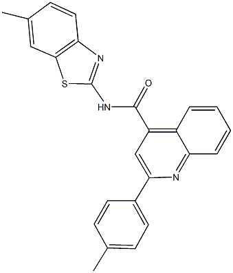 N-(6-methyl-1,3-benzothiazol-2-yl)-2-(4-methylphenyl)-4-quinolinecarboxamide Struktur