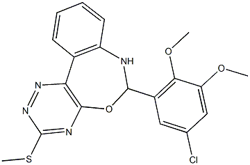 6-(5-chloro-2,3-dimethoxyphenyl)-3-(methylsulfanyl)-6,7-dihydro[1,2,4]triazino[5,6-d][3,1]benzoxazepine Struktur