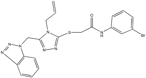 2-{[4-allyl-5-(1H-1,2,3-benzotriazol-1-ylmethyl)-4H-1,2,4-triazol-3-yl]sulfanyl}-N-(3-bromophenyl)acetamide Struktur