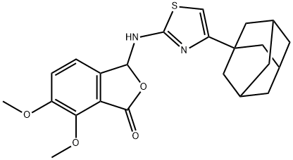 3-{[4-(1-adamantyl)-1,3-thiazol-2-yl]amino}-6,7-dimethoxy-2-benzofuran-1(3H)-one Struktur