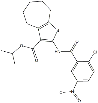 isopropyl 2-({2-chloro-5-nitrobenzoyl}amino)-5,6,7,8-tetrahydro-4H-cyclohepta[b]thiophene-3-carboxylate Struktur