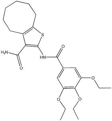 2-[(3,4,5-triethoxybenzoyl)amino]-4,5,6,7,8,9-hexahydrocycloocta[b]thiophene-3-carboxamide Struktur