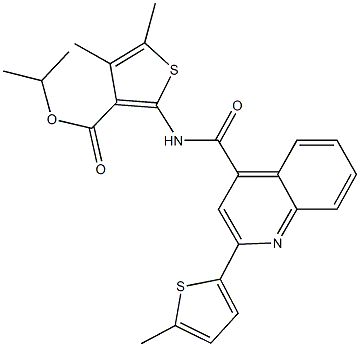 isopropyl 4,5-dimethyl-2-({[2-(5-methyl-2-thienyl)-4-quinolinyl]carbonyl}amino)-3-thiophenecarboxylate Struktur