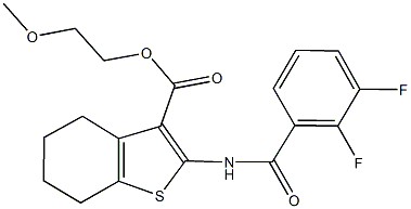 2-methoxyethyl 2-[(2,3-difluorobenzoyl)amino]-4,5,6,7-tetrahydro-1-benzothiophene-3-carboxylate Struktur