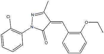 2-(2-chlorophenyl)-4-(2-ethoxybenzylidene)-5-methyl-2,4-dihydro-3H-pyrazol-3-one Struktur