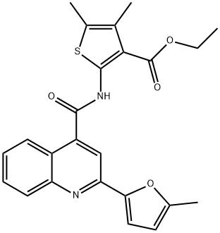 ethyl 4,5-dimethyl-2-({[2-(5-methyl-2-furyl)-4-quinolinyl]carbonyl}amino)-3-thiophenecarboxylate Struktur