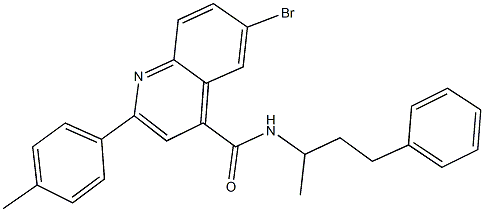 6-bromo-2-(4-methylphenyl)-N-(1-methyl-3-phenylpropyl)-4-quinolinecarboxamide Struktur