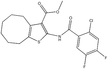 methyl 2-[(2-chloro-4,5-difluorobenzoyl)amino]-4,5,6,7,8,9-hexahydrocycloocta[b]thiophene-3-carboxylate Struktur