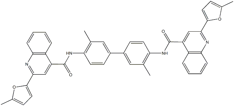 N-[3,3'-dimethyl-4'-({[2-(5-methyl-2-furyl)-4-quinolinyl]carbonyl}amino)[1,1'-biphenyl]-4-yl]-2-(5-methyl-2-furyl)-4-quinolinecarboxamide Struktur