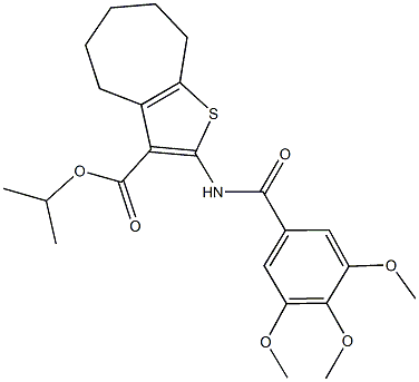 isopropyl 2-[(3,4,5-trimethoxybenzoyl)amino]-5,6,7,8-tetrahydro-4H-cyclohepta[b]thiophene-3-carboxylate Struktur