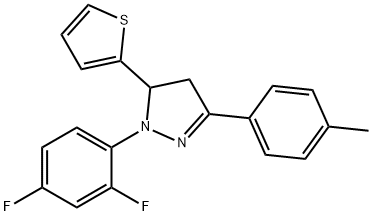 1-(2,4-difluorophenyl)-3-(4-methylphenyl)-5-(2-thienyl)-4,5-dihydro-1H-pyrazole Struktur