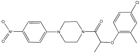 1-[2-(4-chloro-2-methylphenoxy)propanoyl]-4-{4-nitrophenyl}piperazine Struktur