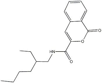 N-(2-ethylhexyl)-1-oxo-1H-isochromene-3-carboxamide Struktur