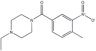 1-ethyl-4-{3-nitro-4-methylbenzoyl}piperazine Struktur