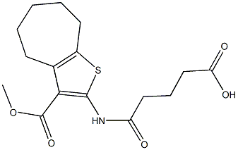 5-{[3-(methoxycarbonyl)-5,6,7,8-tetrahydro-4H-cyclohepta[b]thien-2-yl]amino}-5-oxopentanoic acid Struktur