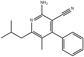 2-amino-6-isobutyl-5-methyl-4-phenylnicotinonitrile Struktur