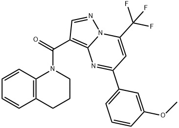 1-{[5-(3-methoxyphenyl)-7-(trifluoromethyl)pyrazolo[1,5-a]pyrimidin-3-yl]carbonyl}-1,2,3,4-tetrahydroquinoline Struktur