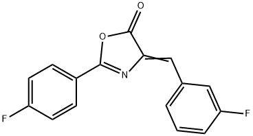 4-(3-fluorobenzylidene)-2-(4-fluorophenyl)-1,3-oxazol-5(4H)-one Struktur