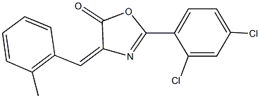 2-(2,4-dichlorophenyl)-4-(2-methylbenzylidene)-1,3-oxazol-5(4H)-one Struktur