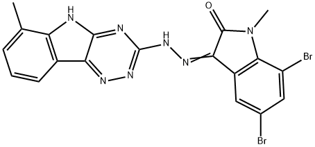 5,7-dibromo-1-methyl-1H-indole-2,3-dione 3-[(6-methyl-5H-[1,2,4]triazino[5,6-b]indol-3-yl)hydrazone] Struktur