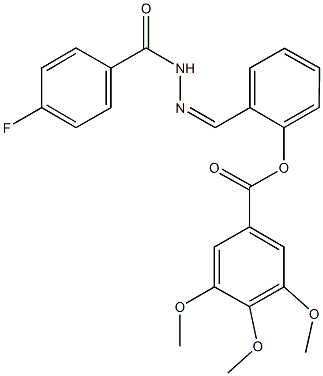 2-[2-(4-fluorobenzoyl)carbohydrazonoyl]phenyl 3,4,5-trimethoxybenzoate Struktur