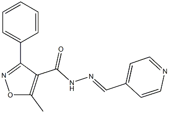 5-methyl-3-phenyl-N'-(4-pyridinylmethylene)-4-isoxazolecarbohydrazide Struktur