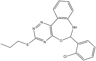 6-(2-chlorophenyl)-3-(propylsulfanyl)-6,7-dihydro[1,2,4]triazino[5,6-d][3,1]benzoxazepine Struktur