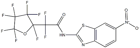 2,2-difluoro-2-(2,3,3,4,4,5,5-heptafluorotetrahydro-2-furanyl)-N-{6-nitro-1,3-benzothiazol-2-yl}acetamide Struktur