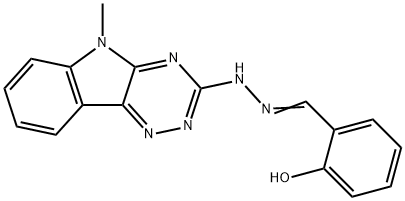 2-hydroxybenzaldehyde (5-methyl-5H-[1,2,4]triazino[5,6-b]indol-3-yl)hydrazone Struktur