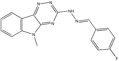 4-fluorobenzaldehyde (5-methyl-5H-[1,2,4]triazino[5,6-b]indol-3-yl)hydrazone Struktur