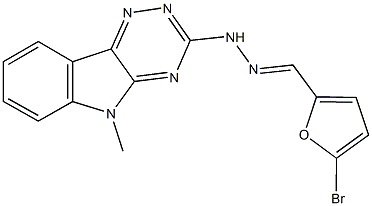 5-bromo-2-furaldehyde (5-methyl-5H-[1,2,4]triazino[5,6-b]indol-3-yl)hydrazone Struktur