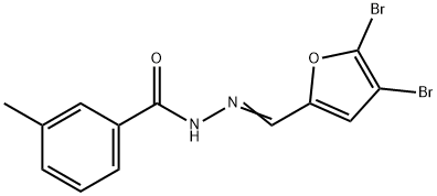 N'-[(4,5-dibromo-2-furyl)methylene]-3-methylbenzohydrazide Struktur