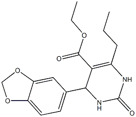 ethyl 4-(1,3-benzodioxol-5-yl)-2-oxo-6-propyl-1,2,3,4-tetrahydro-5-pyrimidinecarboxylate Struktur