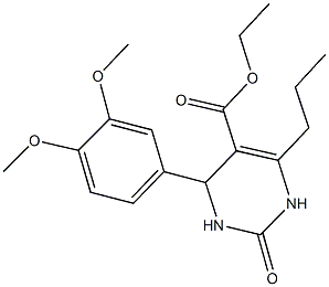 ethyl 4-(3,4-dimethoxyphenyl)-2-oxo-6-propyl-1,2,3,4-tetrahydro-5-pyrimidinecarboxylate Struktur