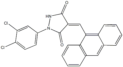 4-(9-anthrylmethylene)-1-(3,4-dichlorophenyl)-3,5-pyrazolidinedione Struktur