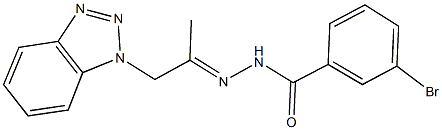 N'-[2-(1H-1,2,3-benzotriazol-1-yl)-1-methylethylidene]-3-bromobenzohydrazide Struktur