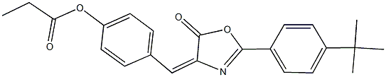 4-[(2-(4-tert-butylphenyl)-5-oxo-1,3-oxazol-4(5H)-ylidene)methyl]phenyl propionate Struktur