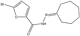 5-bromo-N'-cycloheptylidene-2-furohydrazide Struktur