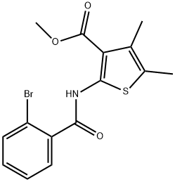 methyl 2-[(2-bromobenzoyl)amino]-4,5-dimethyl-3-thiophenecarboxylate Struktur