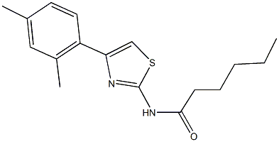 N-[4-(2,4-dimethylphenyl)-1,3-thiazol-2-yl]hexanamide Struktur