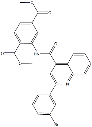 dimethyl 2-({[2-(3-bromophenyl)-4-quinolinyl]carbonyl}amino)terephthalate Struktur