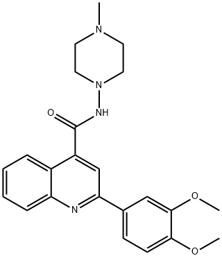 2-(3,4-dimethoxyphenyl)-N-(4-methyl-1-piperazinyl)-4-quinolinecarboxamide Struktur