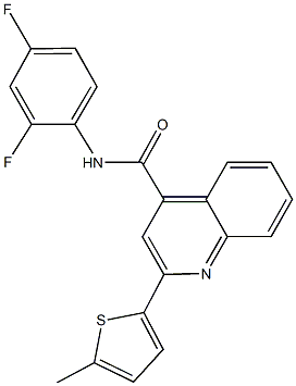 N-(2,4-difluorophenyl)-2-(5-methyl-2-thienyl)-4-quinolinecarboxamide Struktur