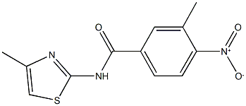 4-nitro-3-methyl-N-(4-methyl-1,3-thiazol-2-yl)benzamide Struktur