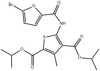 diisopropyl 5-[(5-bromo-2-furoyl)amino]-3-methyl-2,4-thiophenedicarboxylate Struktur