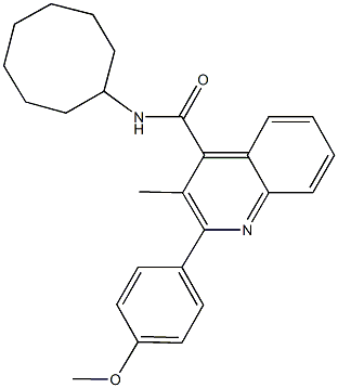 N-cyclooctyl-2-(4-methoxyphenyl)-3-methyl-4-quinolinecarboxamide Struktur